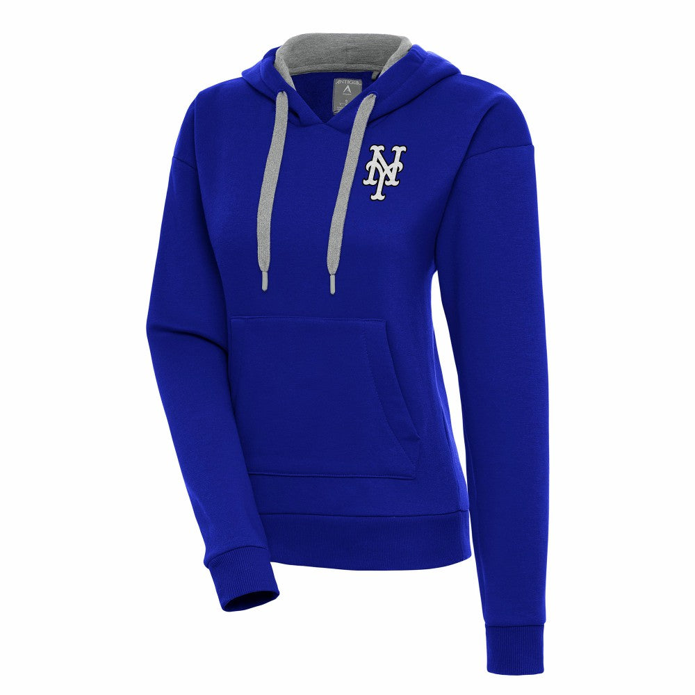 New York Mets Antigua Women's Brushed Metallic Victory Pullover Hoodie Online