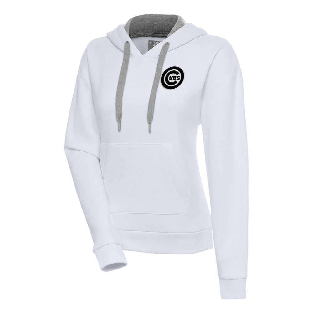 Chicago Cubs Antigua Women's Brushed Metallic Victory Pullover Hoodie Outlet