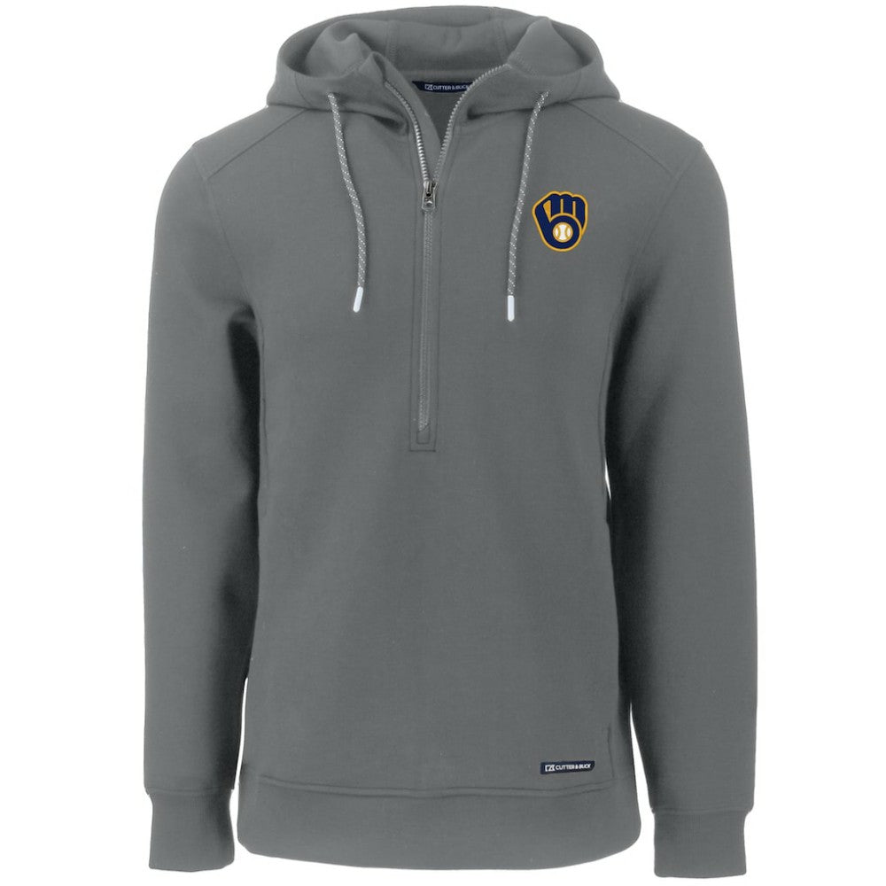 Milwaukee Brewers Cutter & Buck Roam Eco Half-Zip Recycled Pullover Hoodie for sale