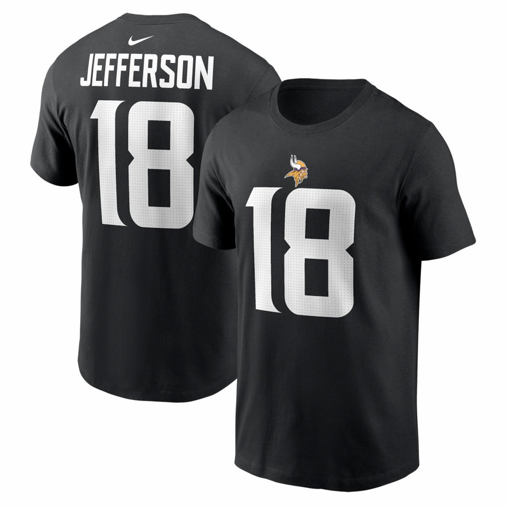 Justin Jefferson Minnesota Vikings Name & Number T-Shirt - Black - Nike