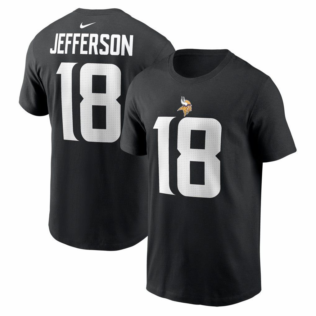 Justin Jefferson Minnesota Vikings Name & Number T-Shirt - Black - Nike