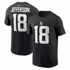 Justin Jefferson Minnesota Vikings Name & Number T-Shirt - Black - Nike