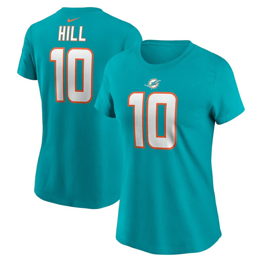 Tyreek Hill Miami Dolphins Women's Player Name & Number T-Shirt - Aqua - Nike