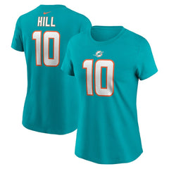 Tyreek Hill Miami Dolphins Women's Player Name & Number T-Shirt - Aqua - Nike