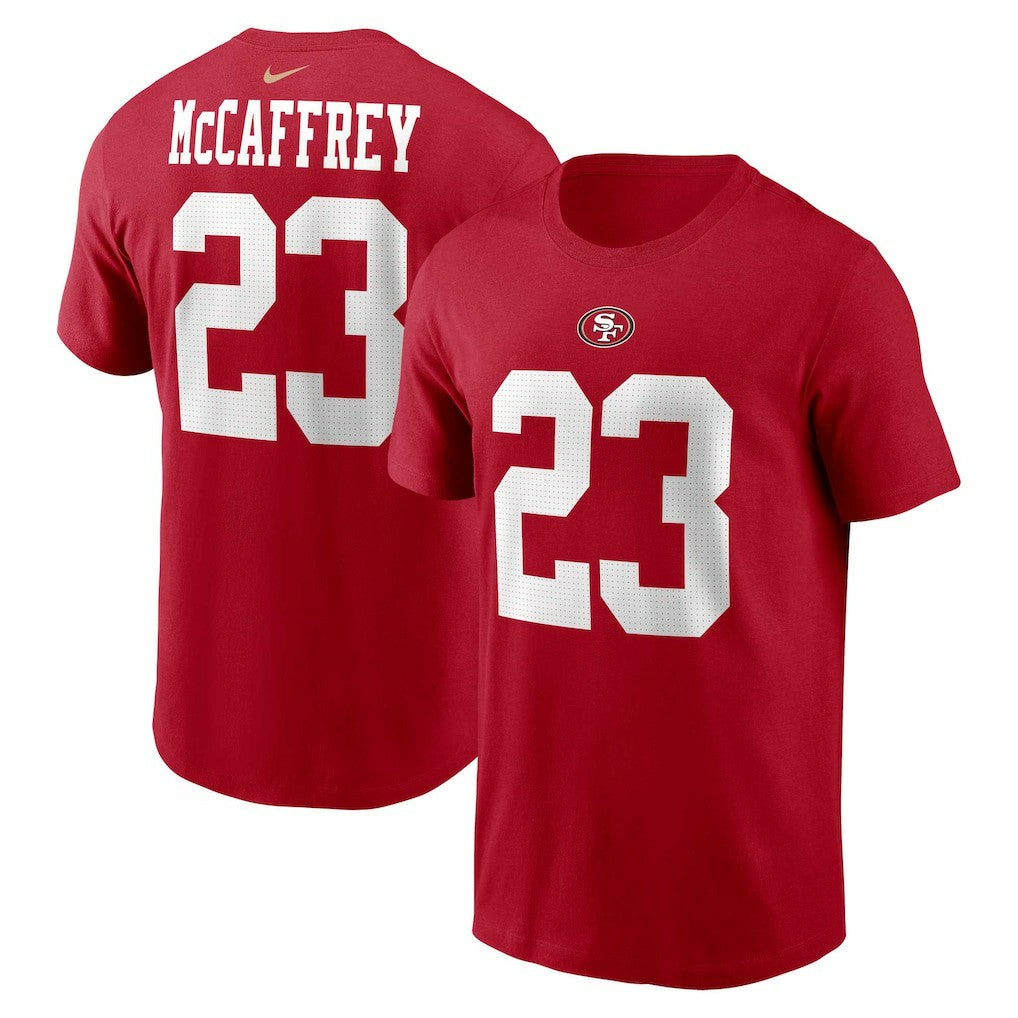 Christian McCaffrey San Francisco 49ers Player Name & Number T-Shirt - Scarlet - Nike