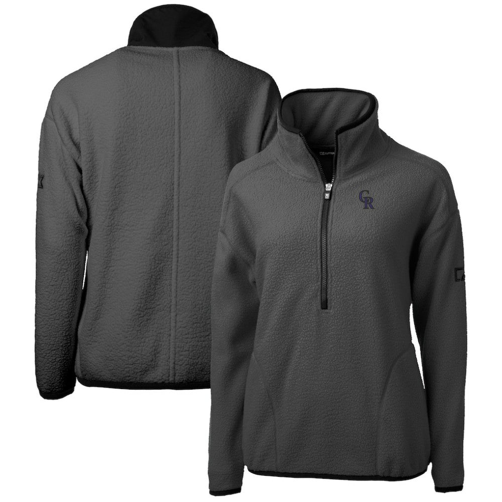 Colorado Rockies Cutter & Buck Women's Roam Cascade Eco Sherpa Fleece Half-Zip Pullover Jacket for sale