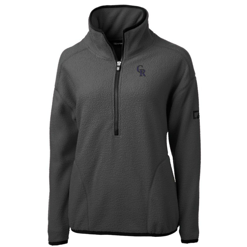 Colorado Rockies Cutter & Buck Women's Roam Cascade Eco Sherpa Fleece Half-Zip Pullover Jacket for sale