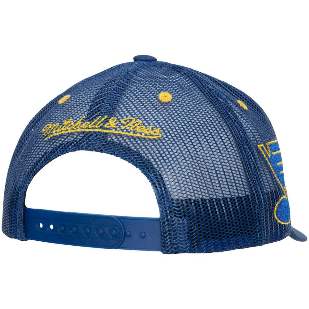 St. Louis Blues Mitchell & Ness Team Seal Trucker Snapback Hat - Blue | NHL Lifestyle