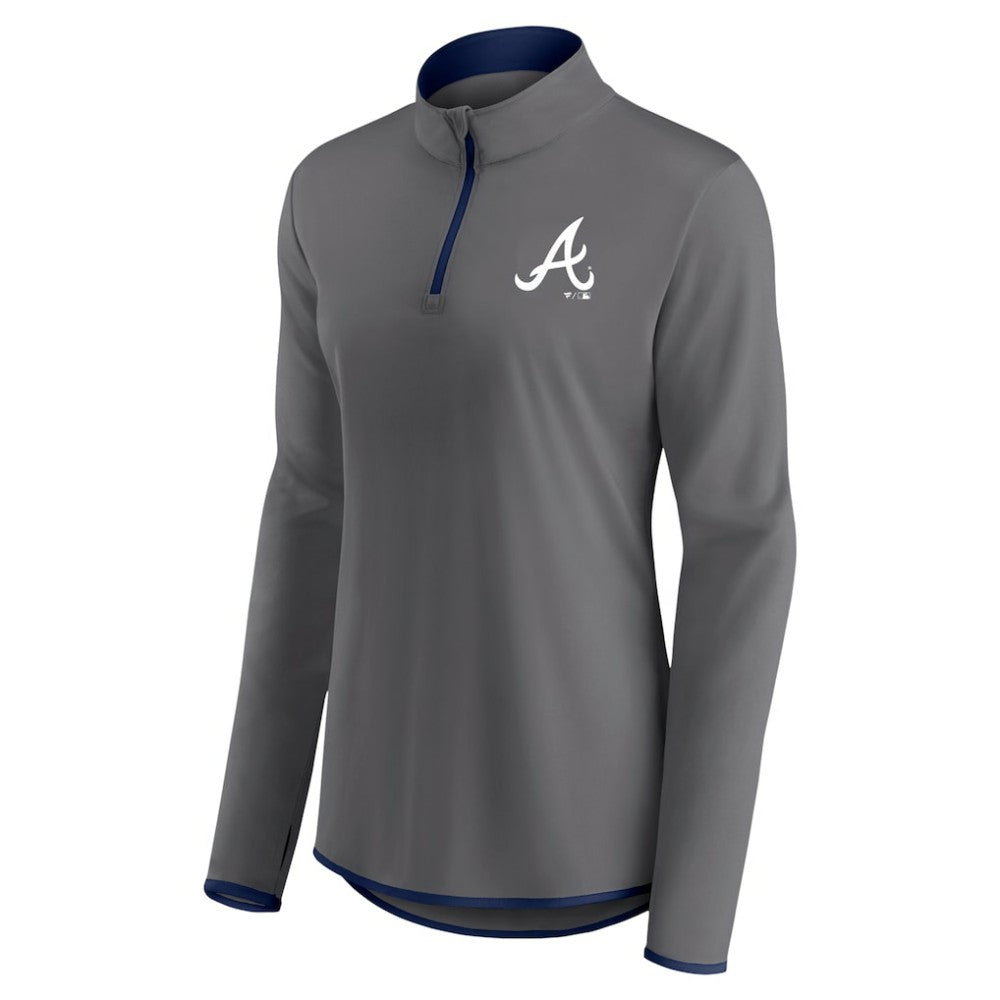 Atlanta Braves Profile Women's Plus Size Quarter-Zip Jacket Sale