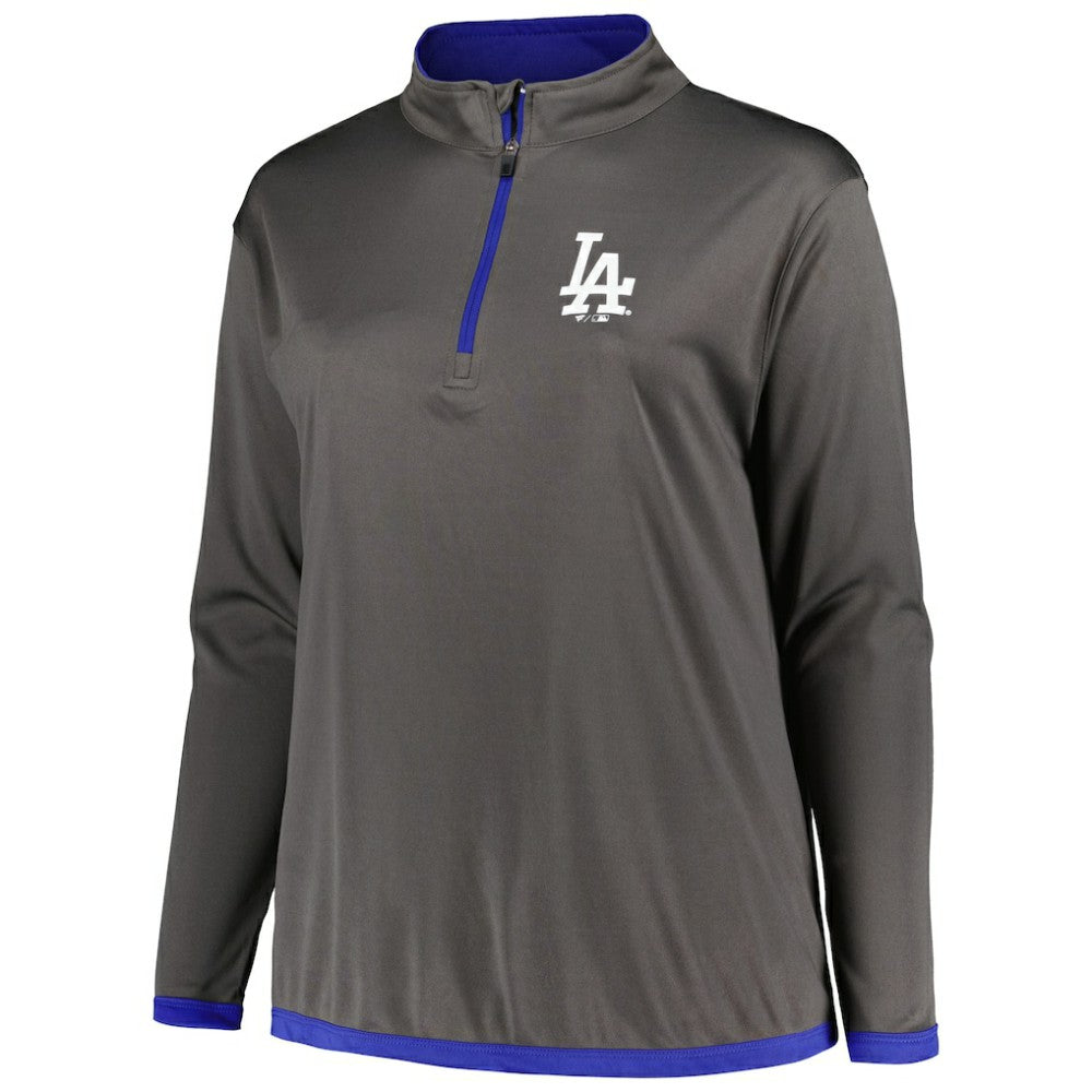Los Angeles Dodgers Profile Women's Plus Size Quarter-Zip Jacket Discount