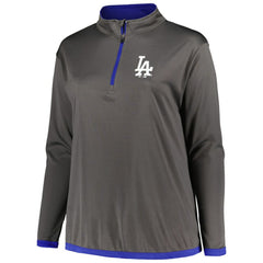 Los Angeles Dodgers Profile Women's Plus Size Quarter-Zip Jacket Discount