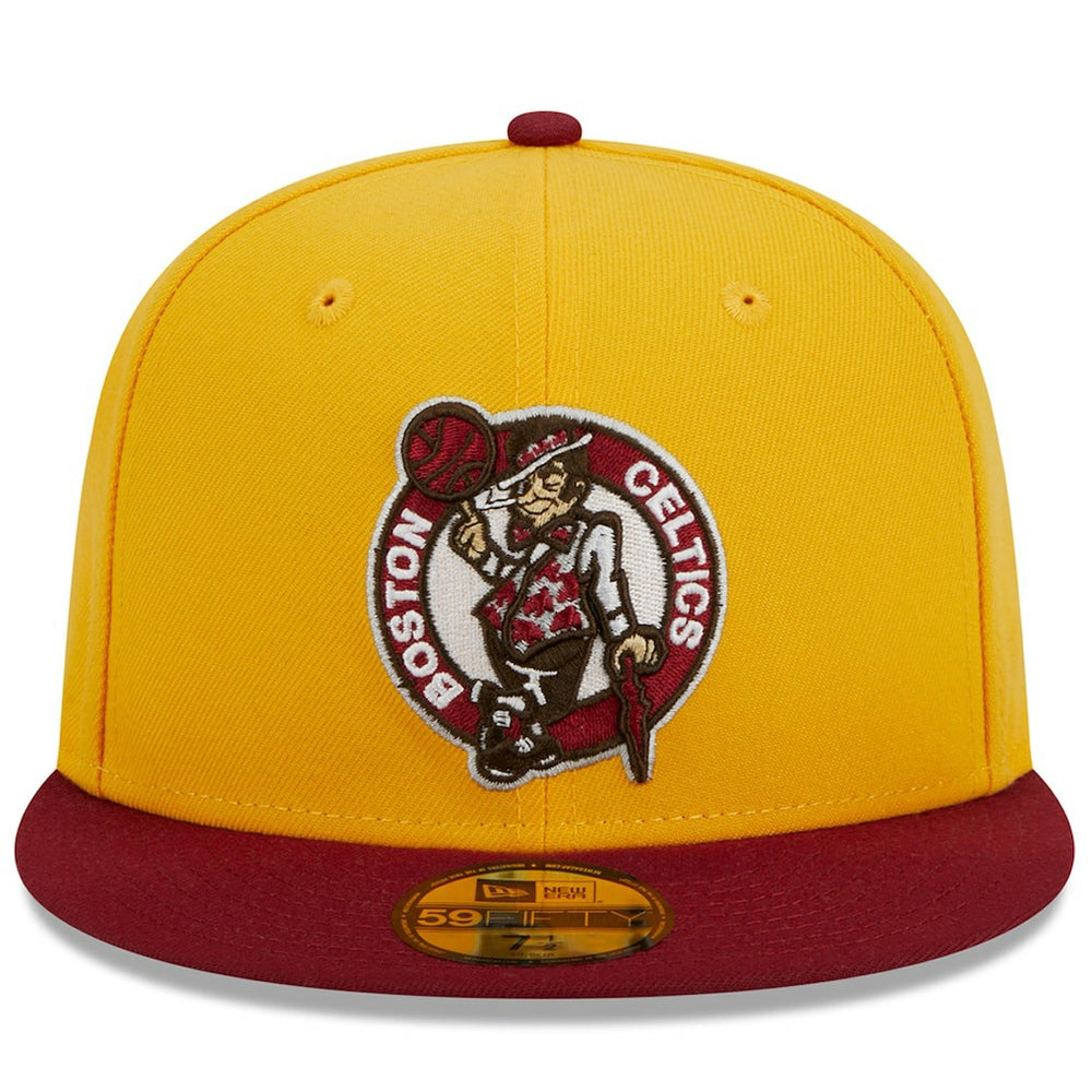 New Era Boston Celtics Fall Leaves 2-Tone 59FIFTY Fitted Hat Yellow/Red