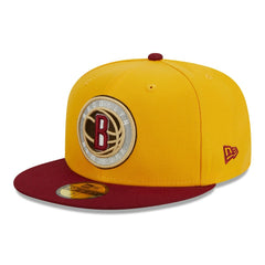 New Era Brooklyn Nets Fall Leaves 2-Tone 59FIFTY Fitted Hat Yellow/Red