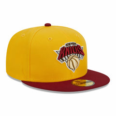 New Era New York Knicks Fall Leaves 2-Tone 59FIFTY Fitted Hat Yellow/Red