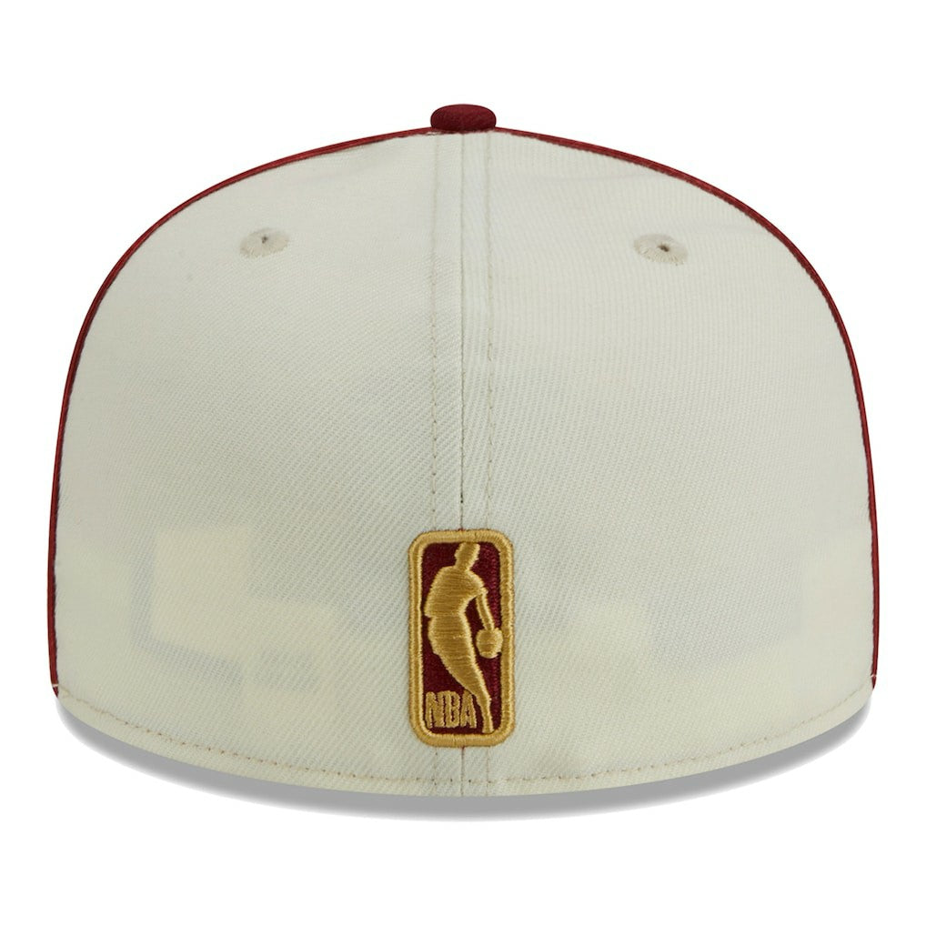 New Era Cleveland Cavaliers Piping 2-Tone 59FIFTY Fitted Hat Cream/Wine