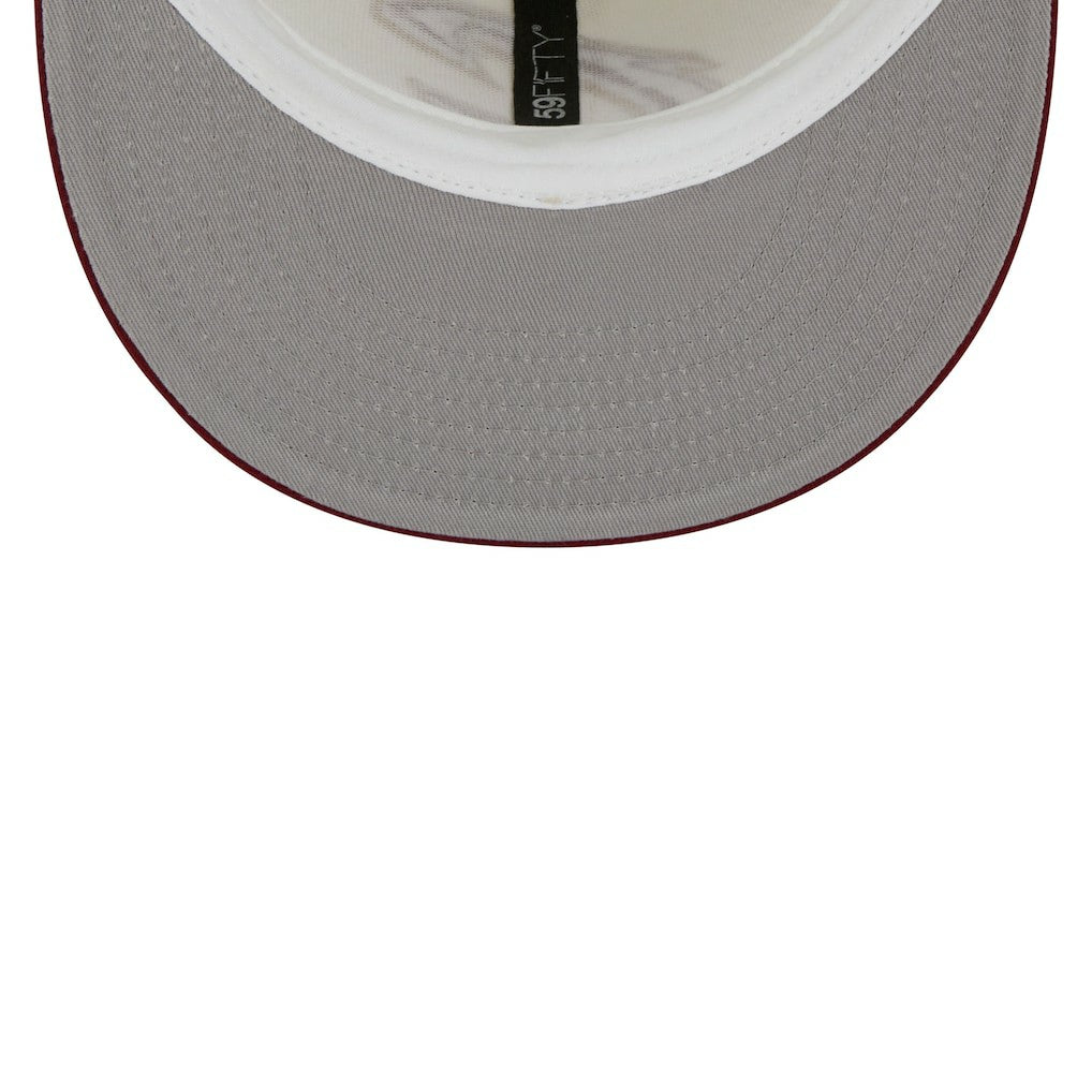 New Era Cleveland Cavaliers Piping 2-Tone 59FIFTY Fitted Hat Cream/Wine