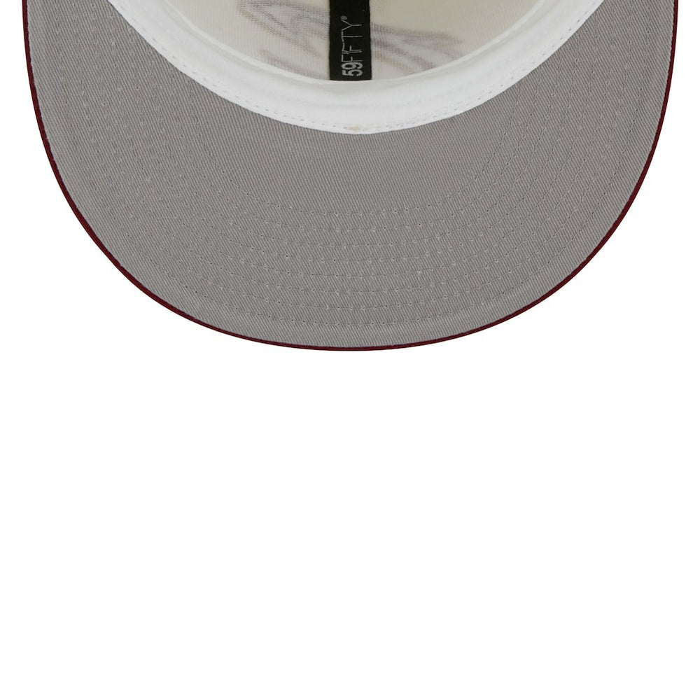 New Era Cleveland Cavaliers Piping 2-Tone 59FIFTY Fitted Hat Cream/Wine