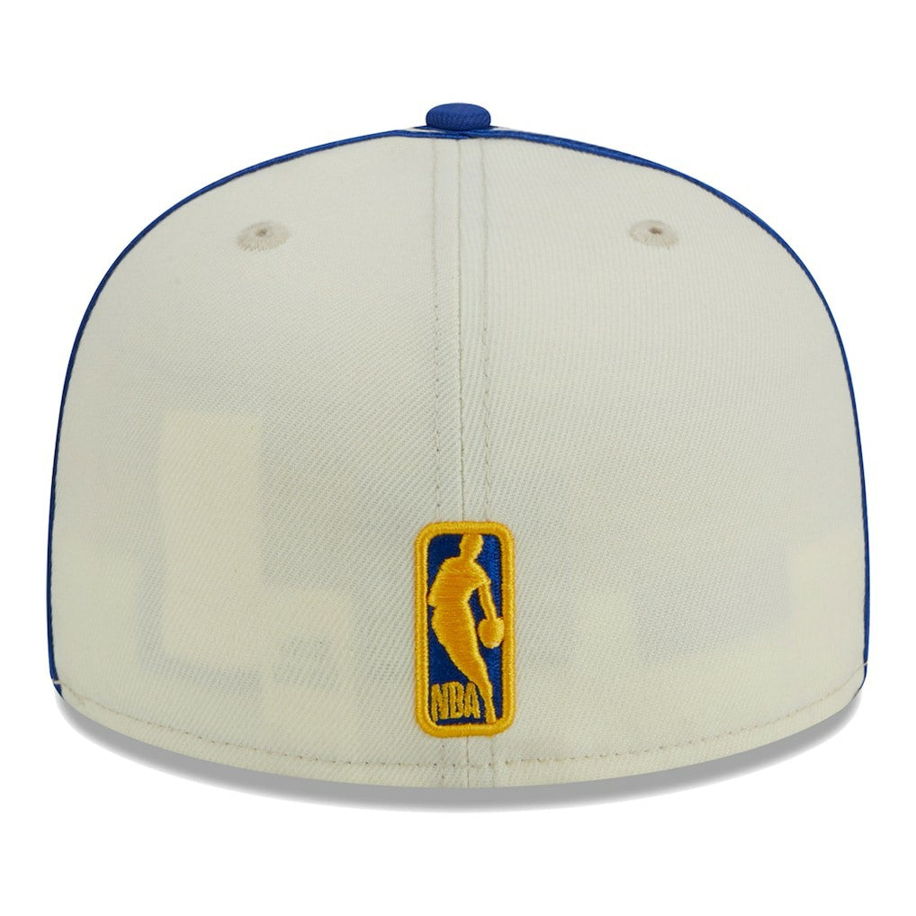 New Era Golden State Warriors Piping 2-Tone 59FIFTY Fitted Hat Cream/Royal