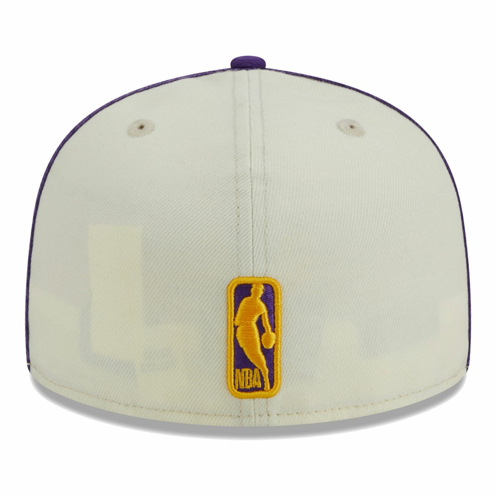 New Era Los Angeles Lakers Piping 2-Tone 59FIFTY Fitted Hat Cream/Purple