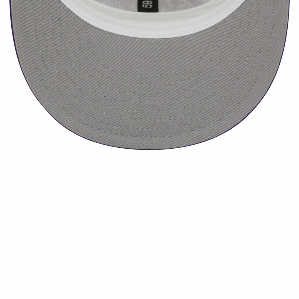 New Era Los Angeles Lakers Piping 2-Tone 59FIFTY Fitted Hat Cream/Purple