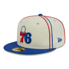 New Era Philadelphia 76ers Piping 2-Tone 59FIFTY Fitted Hat Cream/Royal
