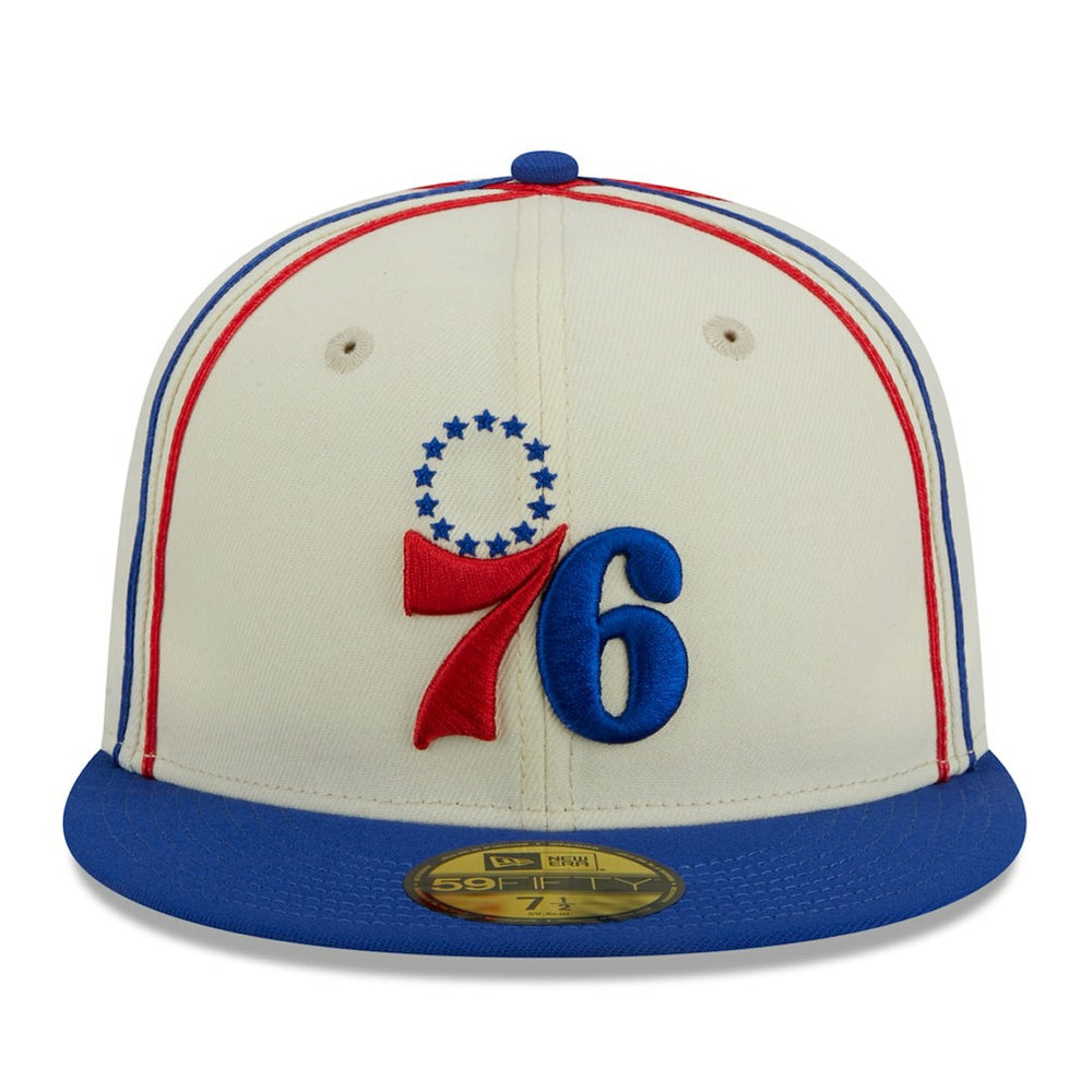 New Era Philadelphia 76ers Piping 2-Tone 59FIFTY Fitted Hat Cream/Royal