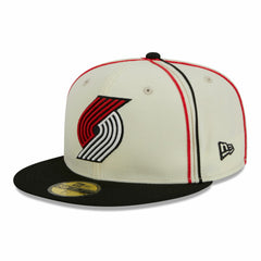 New Era Portland Trail Blazers Piping 2-Tone 59FIFTY Fitted Hat Cream/Black