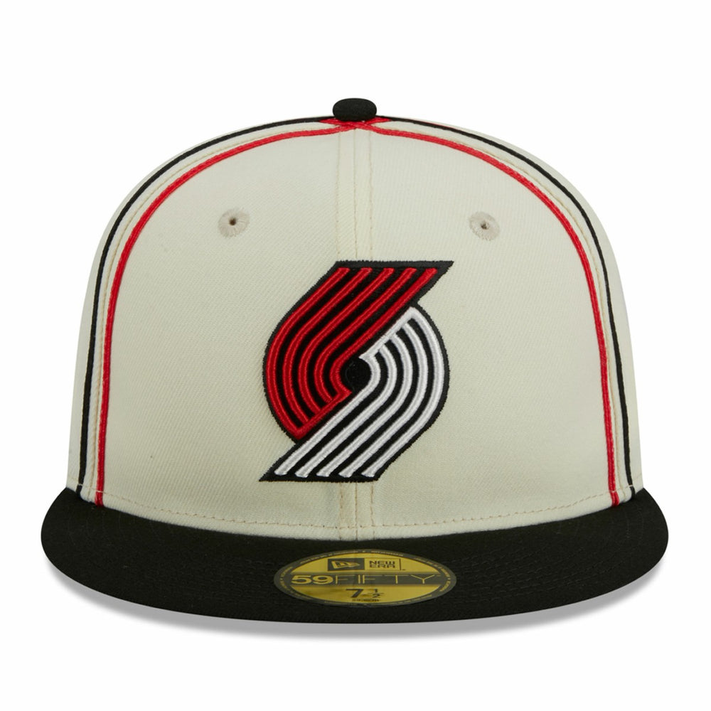 New Era Portland Trail Blazers Piping 2-Tone 59FIFTY Fitted Hat Cream/Black