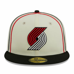 New Era Portland Trail Blazers Piping 2-Tone 59FIFTY Fitted Hat Cream/Black