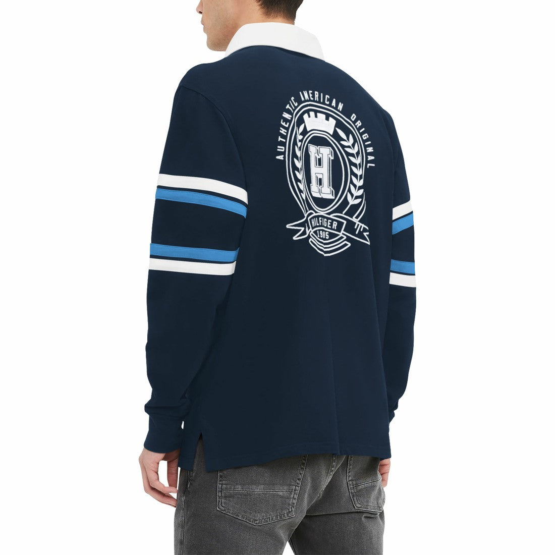 Tennessee Titans Tommy Hilfiger Cory Varsity Rugby Long Sleeve T-Shirt - Navy - NFL