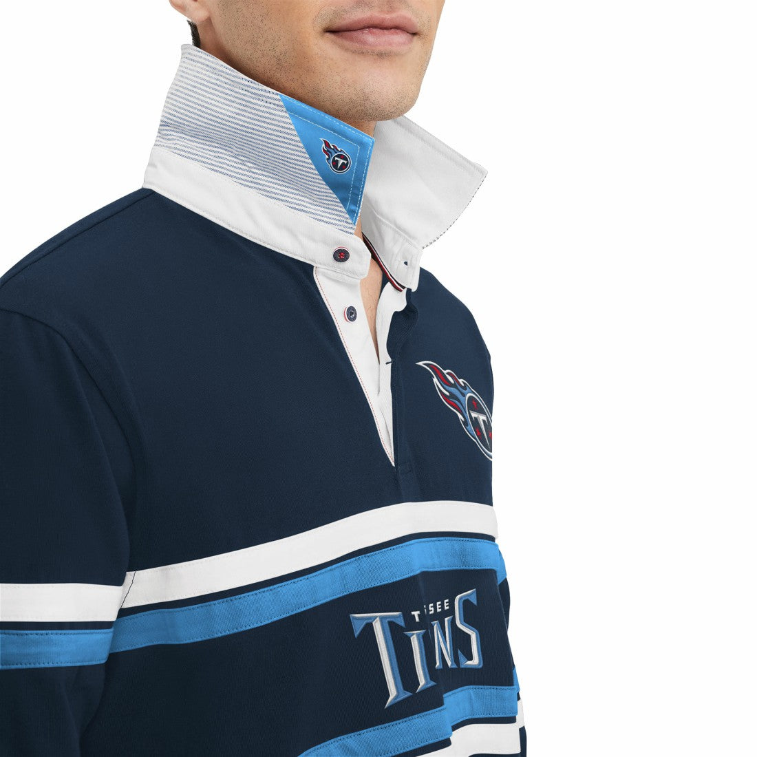 Tennessee Titans Tommy Hilfiger Cory Varsity Rugby Long Sleeve T-Shirt - Navy - NFL