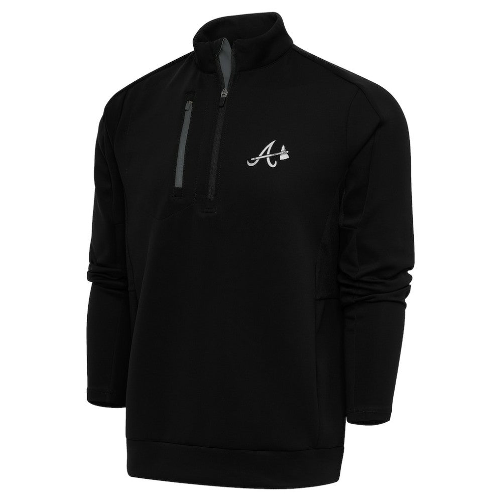 Atlanta Braves Antigua Metallic Generation Quarter-Zip Pullover Top Outlet