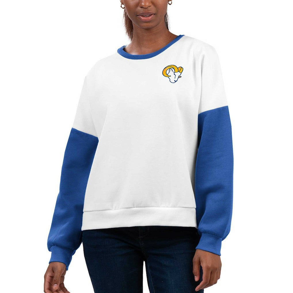 Los Angeles Rams G-III 4Her by Carl Banks Women's A-Game Pullover Sweatshirt - White - NFL
