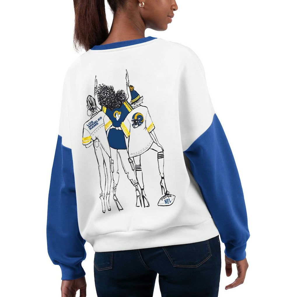 Los Angeles Rams G-III 4Her by Carl Banks Women's A-Game Pullover Sweatshirt - White - NFL