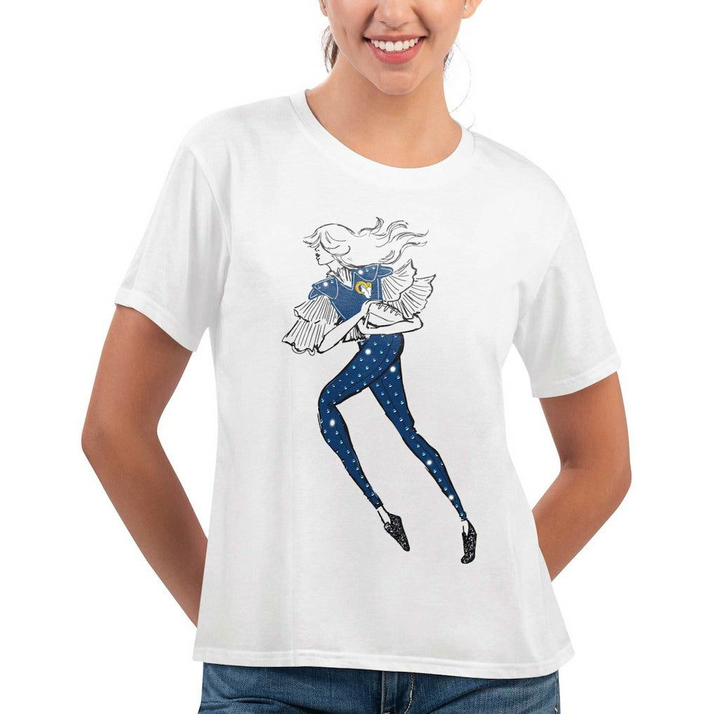 Los Angeles Rams G-III 4Her by Carl Banks Women's Play The Ball T-Shirt - White - NFL