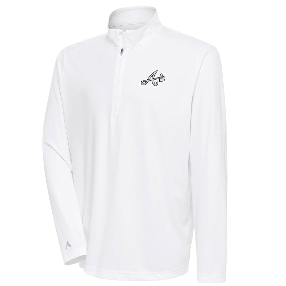 Atlanta Braves Antigua Metallic Tribute Quarter-Zip Top Outlet