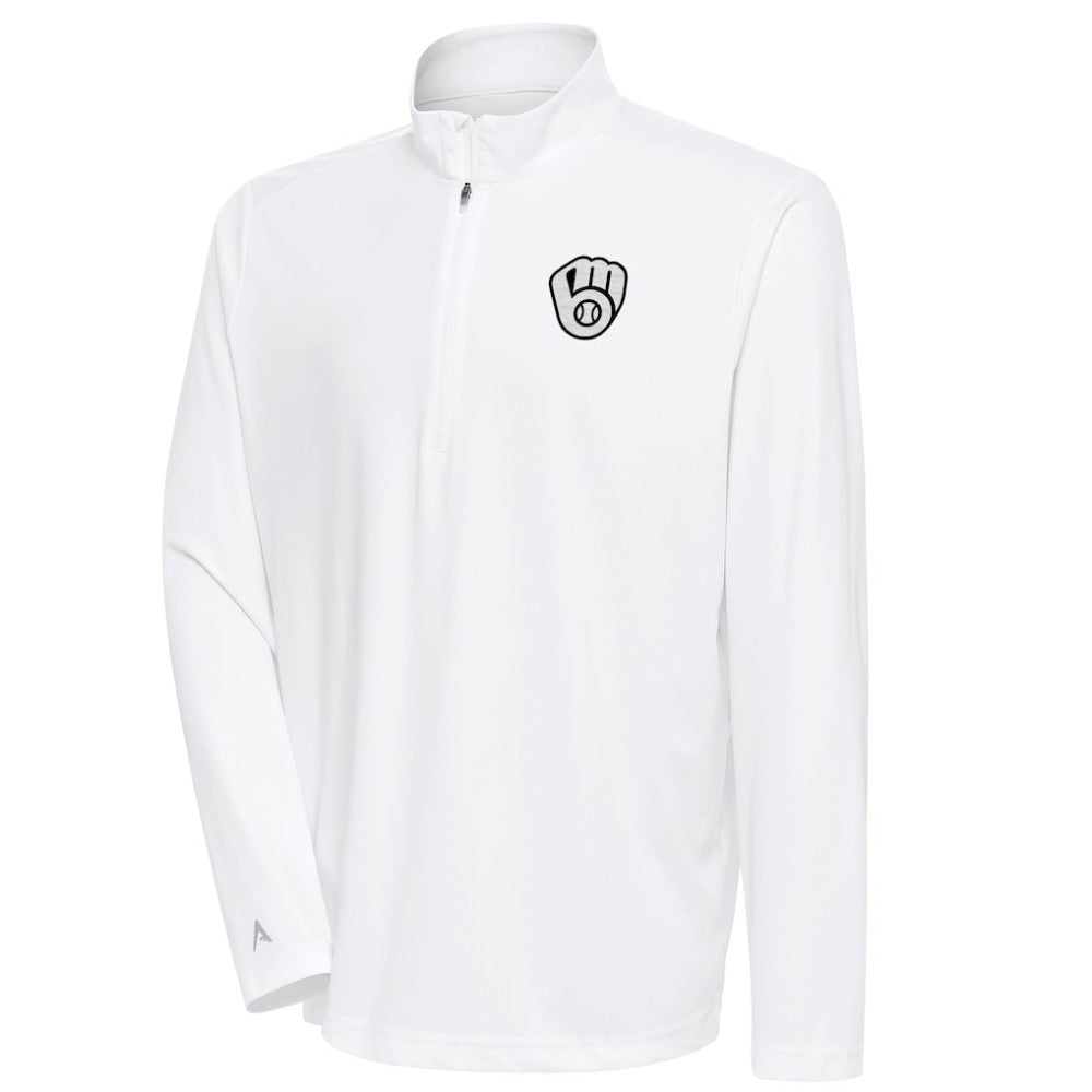 Milwaukee Brewers Antigua Metallic Tribute Quarter-Zip Top Online