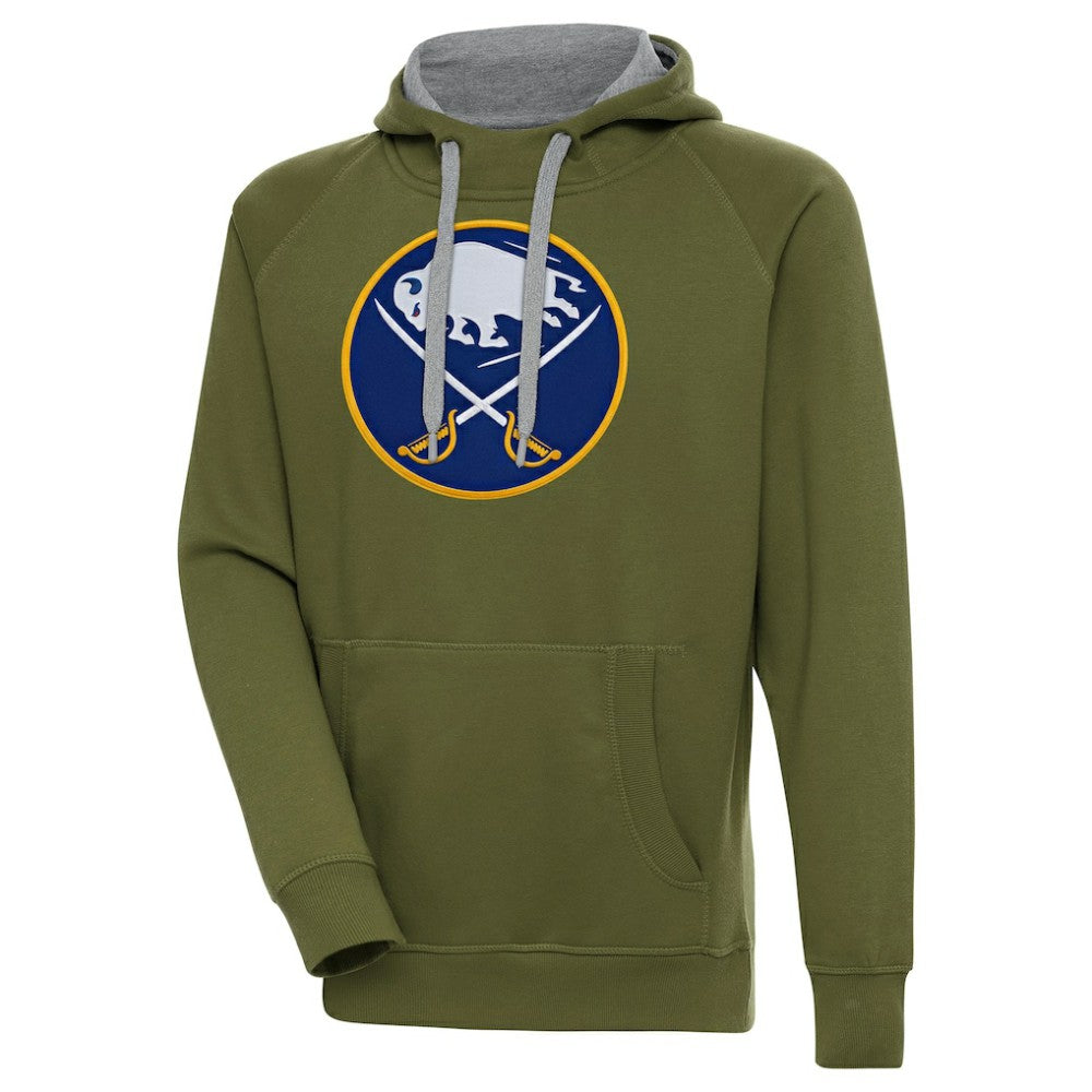 Buffalo Sabres Antigua Victory Pullover Hoodie - Olive | NHL near me
