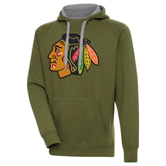Chicago Blackhawks Antigua Victory Pullover Hoodie - Olive | NHL online