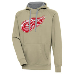 Detroit Red Wings Antigua Victory Pullover Hoodie - Khaki | NHL Clearance