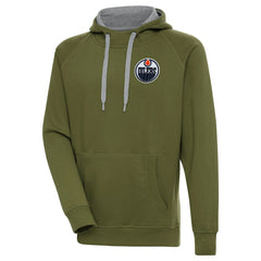 Edmonton Oilers Antigua Victory Pullover Hoodie - Olive | NHL on sale