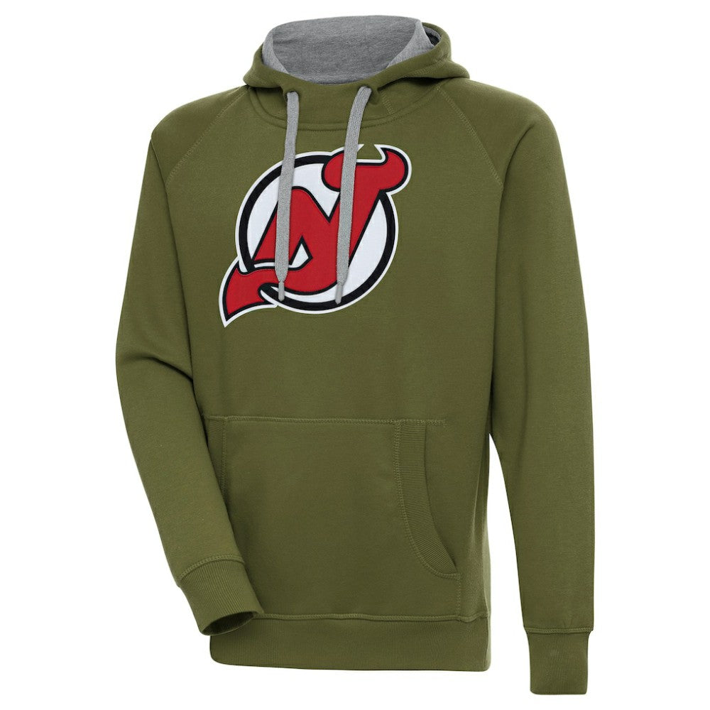 New Jersey Devils Antigua Victory Pullover Hoodie - Olive | NHL online