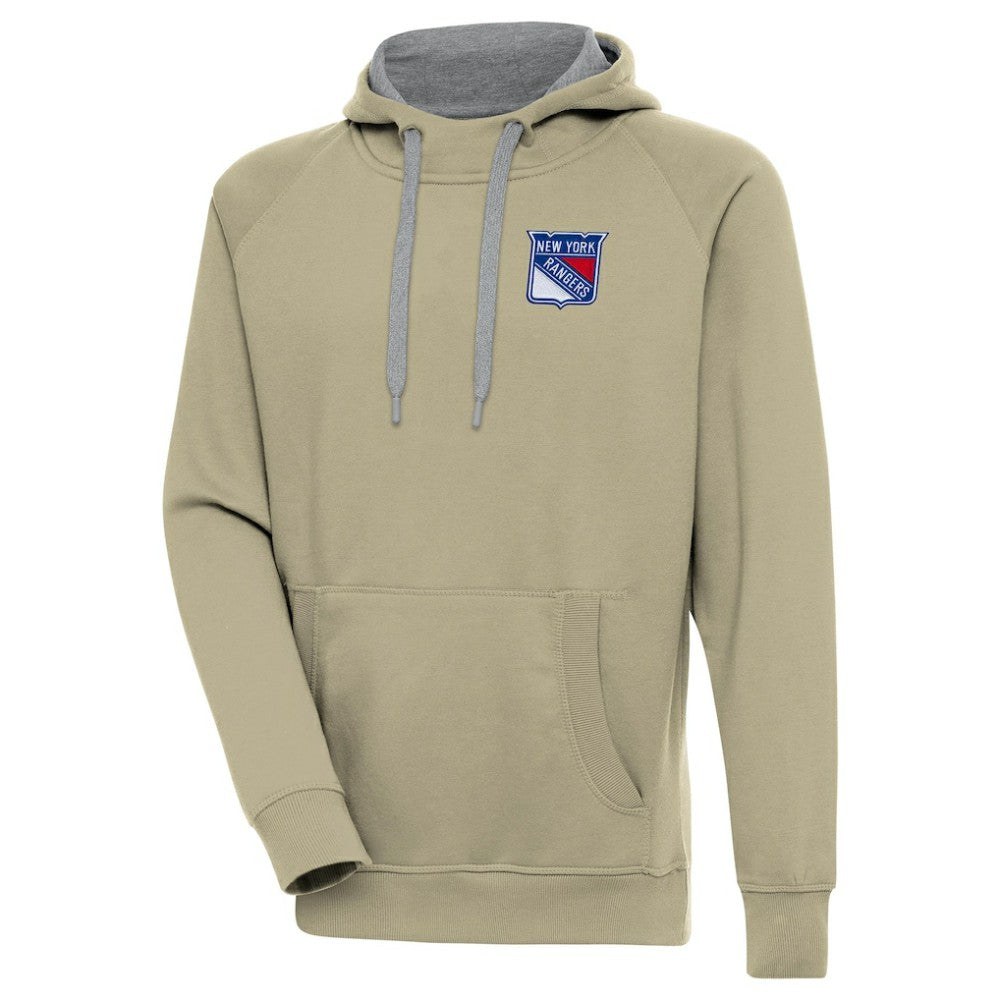 New York Rangers Antigua Victory Pullover Hoodie - Khaki | NHL Clearance