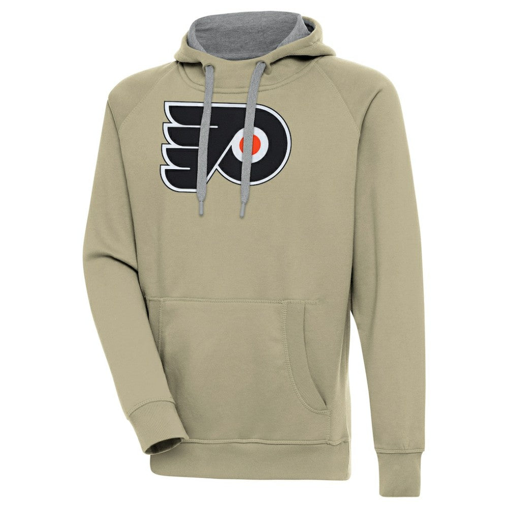 Philadelphia Flyers Antigua Victory Pullover Hoodie - Khaki | NHL Clearance