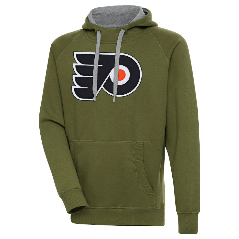 Philadelphia Flyers Antigua Victory Pullover Hoodie - Olive | NHL on sale