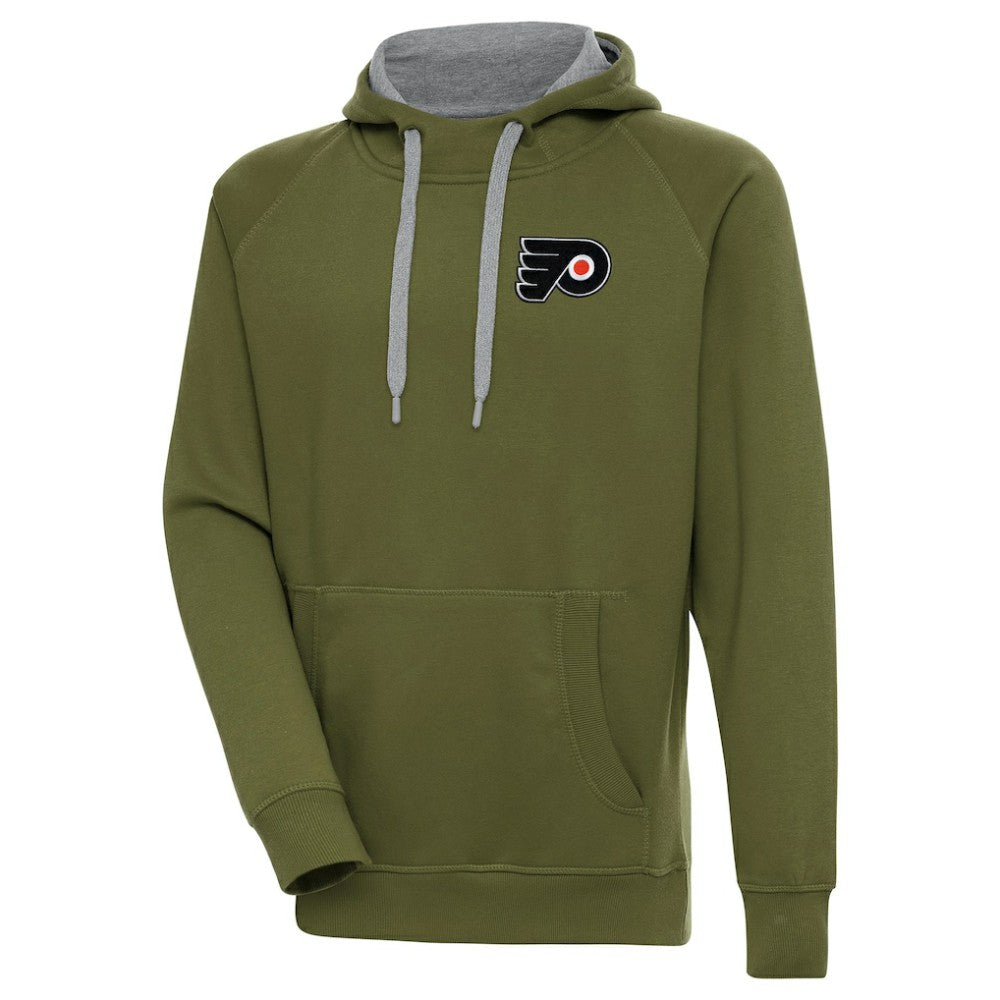 Philadelphia Flyers Antigua Victory Pullover Hoodie - Olive | NHL near me