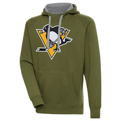 Pittsburgh Penguins Antigua Victory Pullover Hoodie - Olive | NHL Clearance
