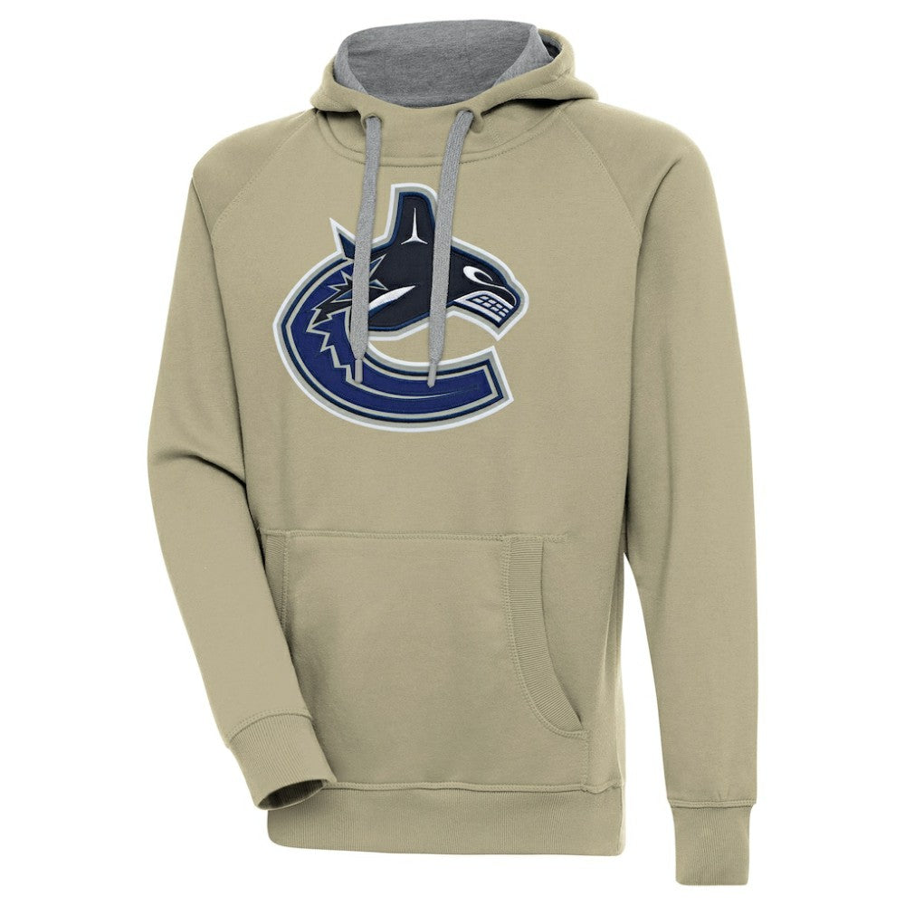 Vancouver Canucks Antigua Victory Pullover Hoodie - Khaki | NHL Lifestyle