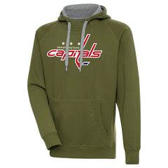 Washington Capitals Antigua Victory Pullover Hoodie - Olive | NHL Clearance