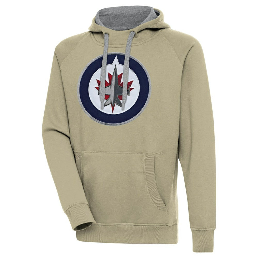 Winnipeg Jets Antigua Victory Pullover Hoodie - Khaki | NHL Lifestyle